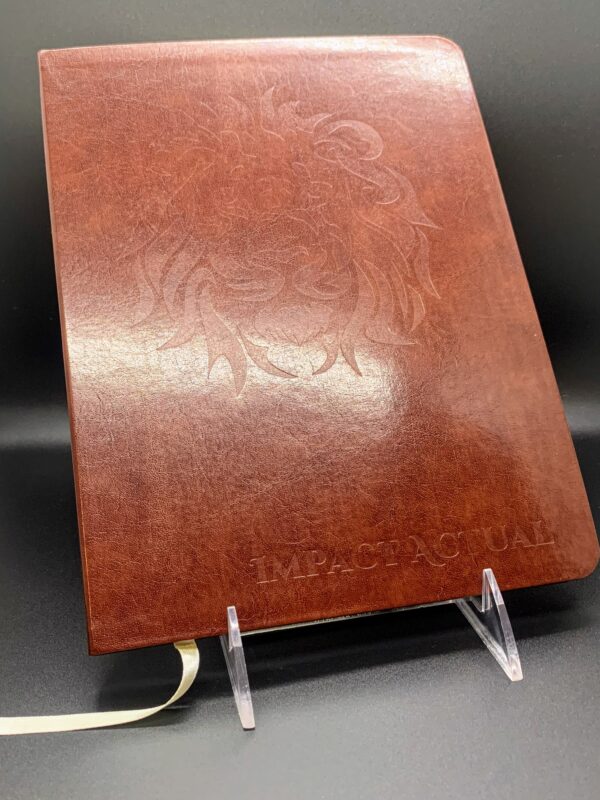 tan leather-bound journal